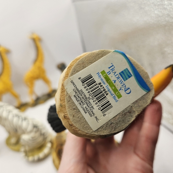 9 Vintage Polystone Figurines Greenbriar Tiger, Hippo, Giraffe, Zebra, Cheetah.  - Picture 11 of 16